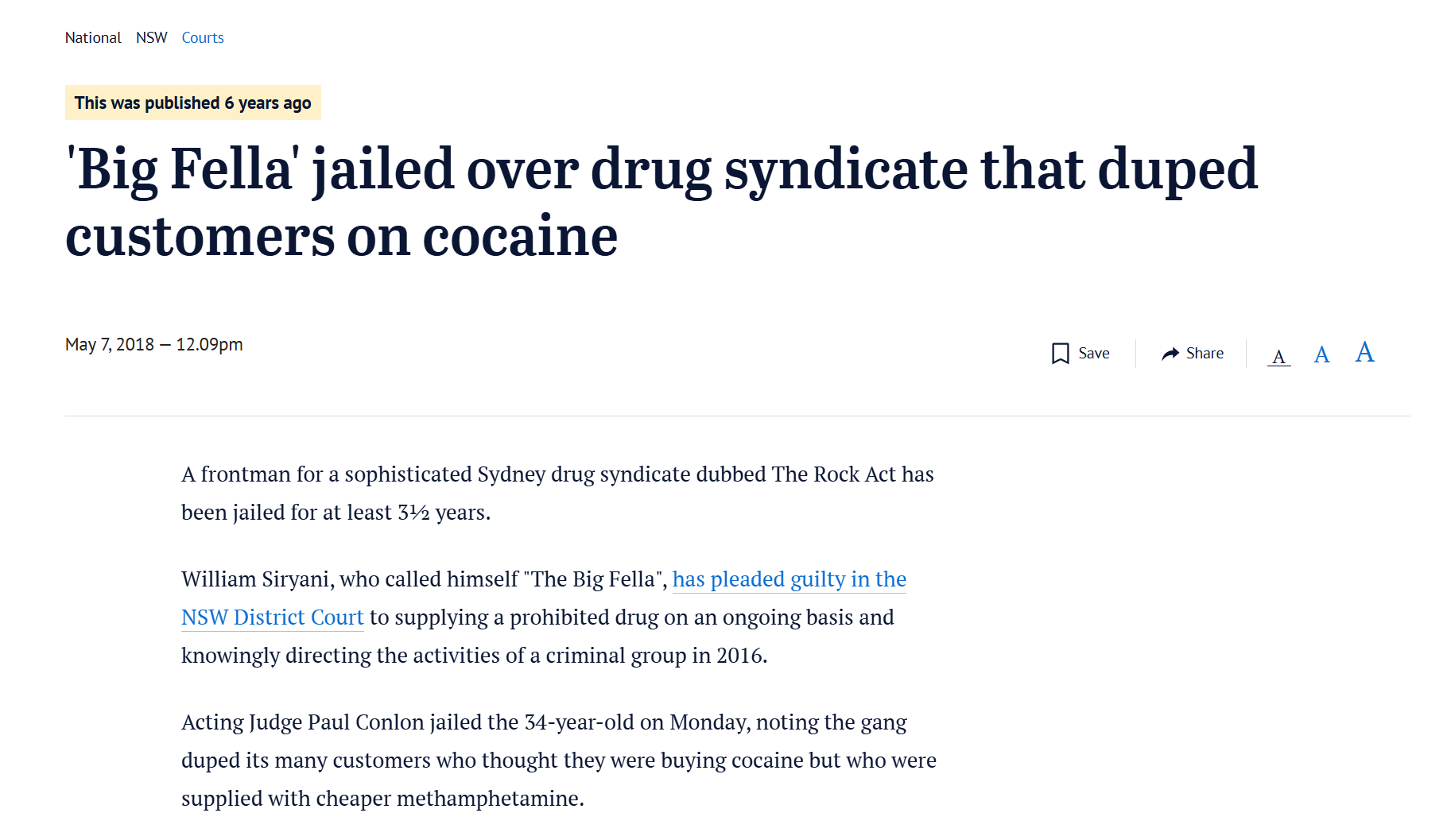 ‘Big Fella’ jailed over drug syndicate that duped customers on cocaine