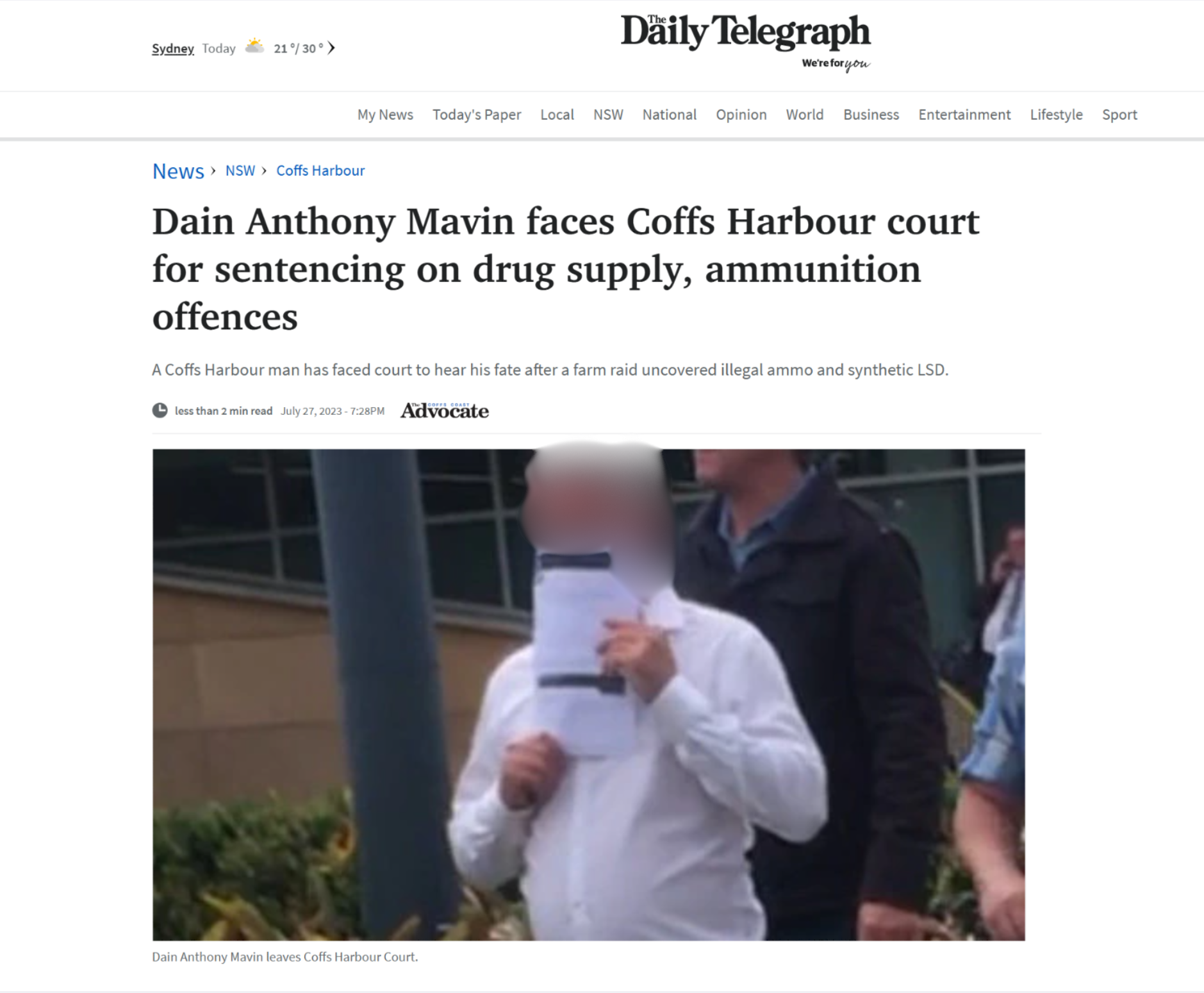 Coffs Harbour man faces Court for sentencing on drug supply offences